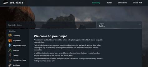 POE Ninja: Unlock Path of Exile's Economy Secrets .